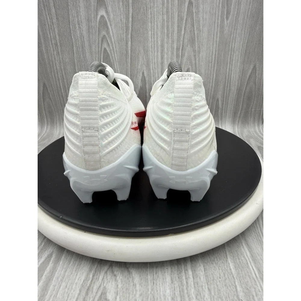 Under Armour UA Blur Pro Mens Size 9 White‎ Red Football Cleats 3028220-101